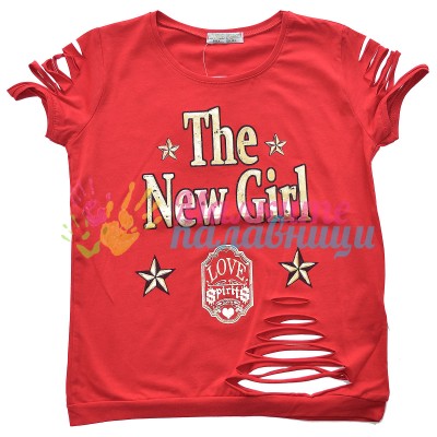 Детска блуза - The New Girl в червено
